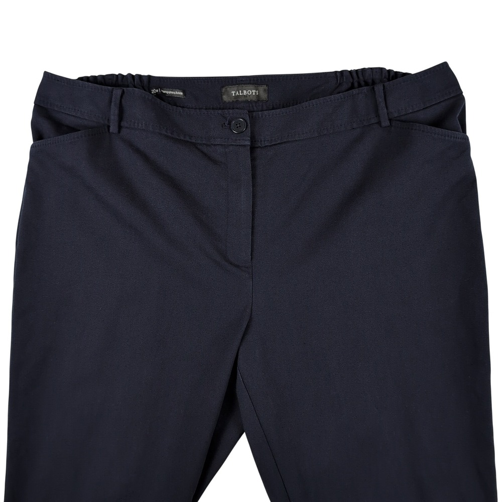 Talbots Hampshire Ankle Pants Womens 20W Navy Blue Stretch Trousers Career Chic